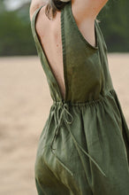 Load image into Gallery viewer, Hannah Low V-back dress - Linen