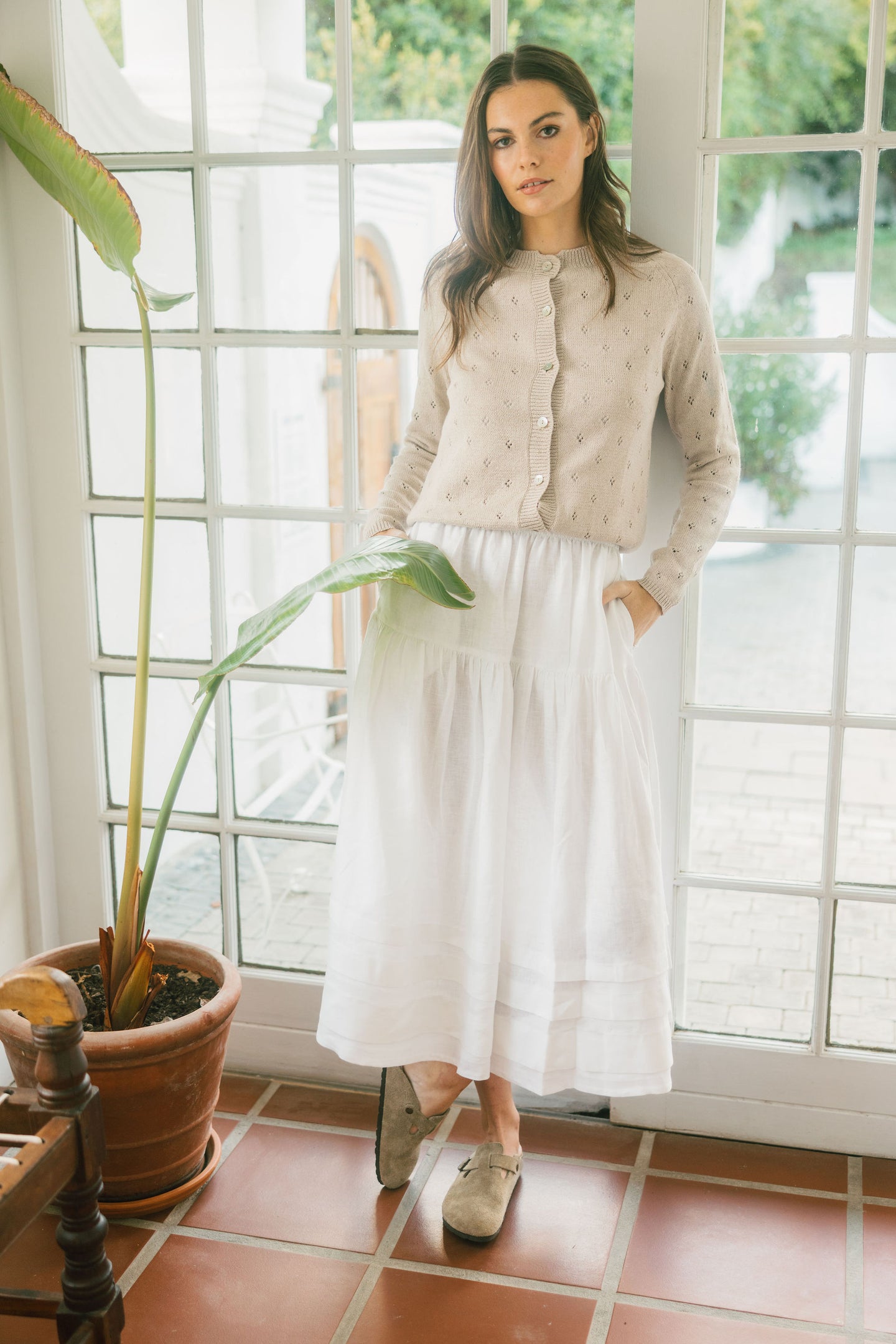 Maeve Pintuck Hem Skirt