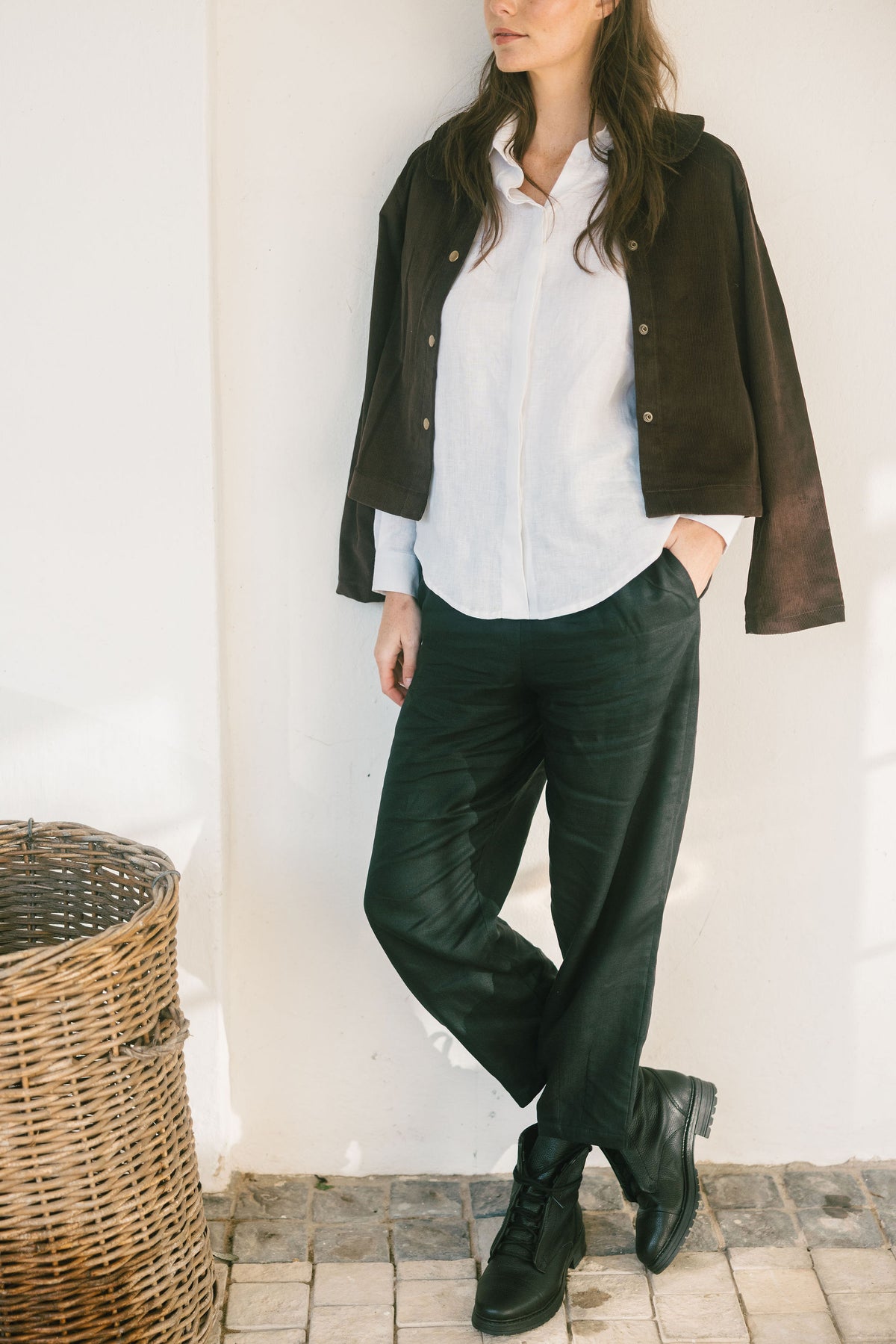 Wilder Linen Pants - navy stripe size small