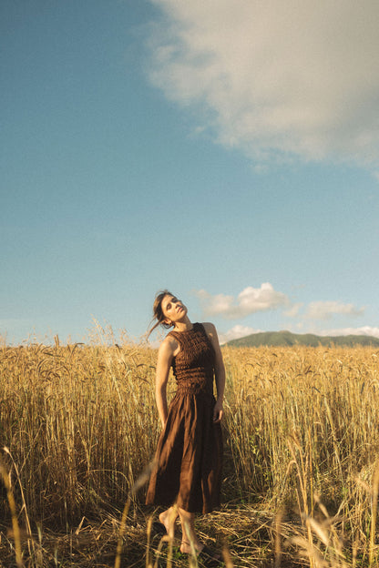 Goldie Shirred Bodice Dress