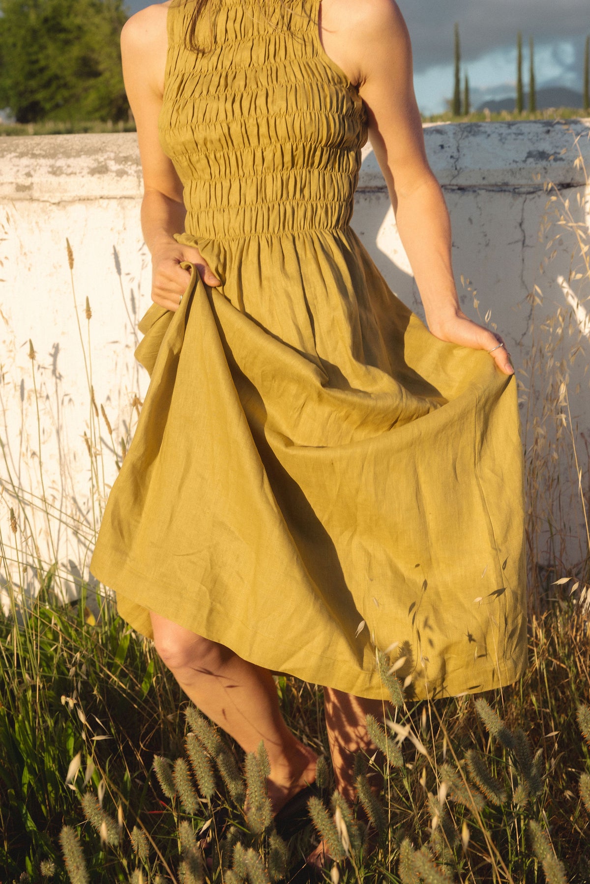 Goldie Shirred Bodice Dress