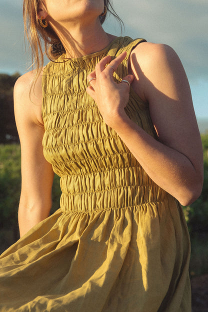 Goldie Shirred Bodice Dress