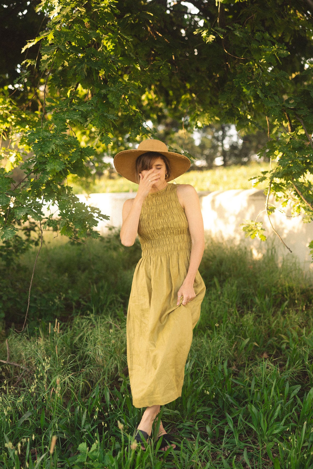 Goldie Shirred Bodice Dress