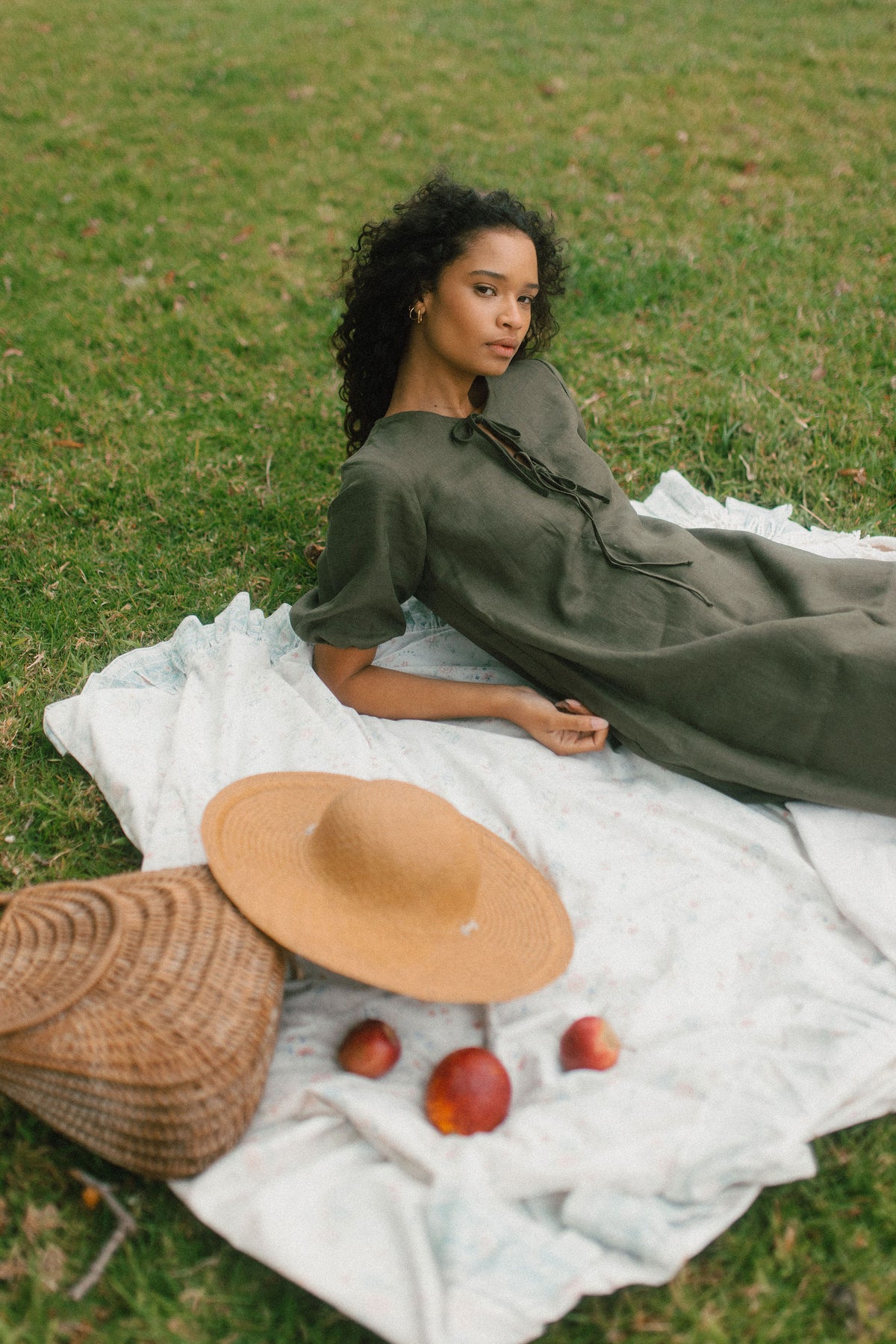 Grace Tie Front Dress - Linen