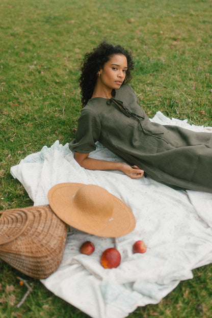 Grace Tie Front Dress - Linen