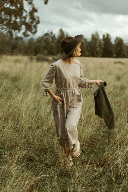 Maisy Long Sleeve Maxi Dress - Natural - Size L