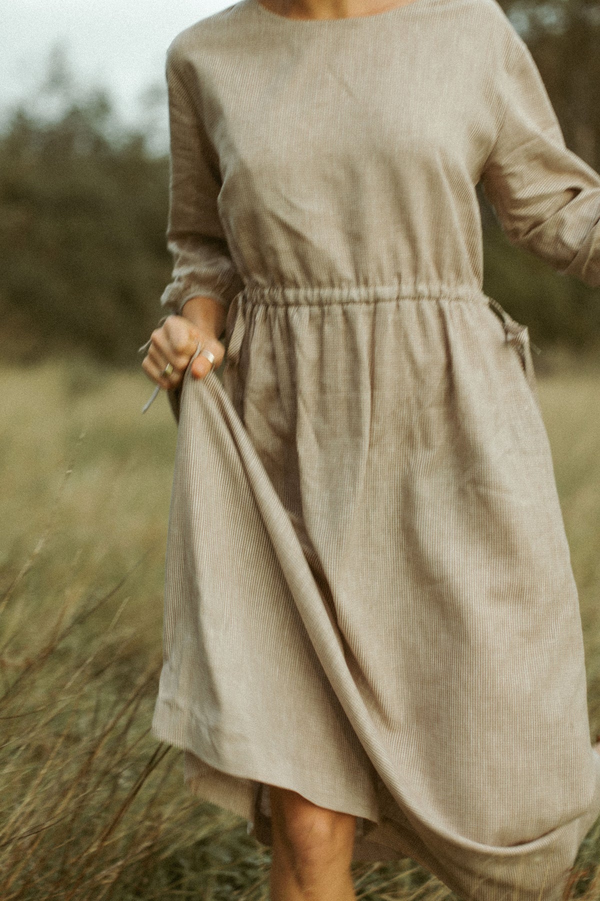 Maisy Long Sleeve Maxi Dress - Natural - Size L
