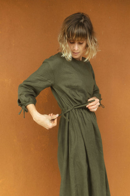 Maisy Long Sleeve Maxi Dress - Natural - Size L