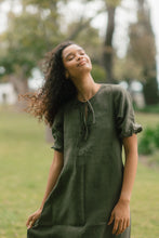 Load image into Gallery viewer, Grace Tie Front Dress - Linen
