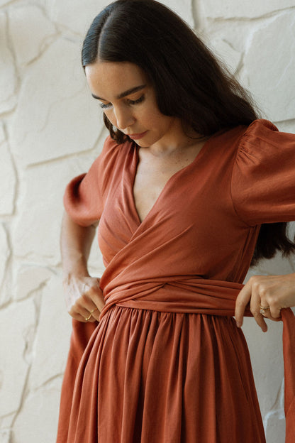 Layah Multi-Tie Wrap Dress - Short Sleeve