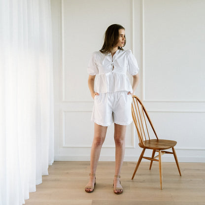 Iris Shorts With Frill Hem - Cotton Prints