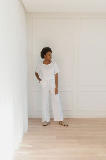 Nina Full Length, High-Rise Linen Pants