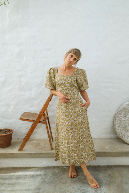 Robin Puff Sleeve Dress - Linen