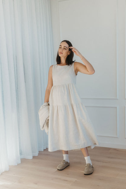 Holly Tiered Dress - with side seam zips for breastfeeding