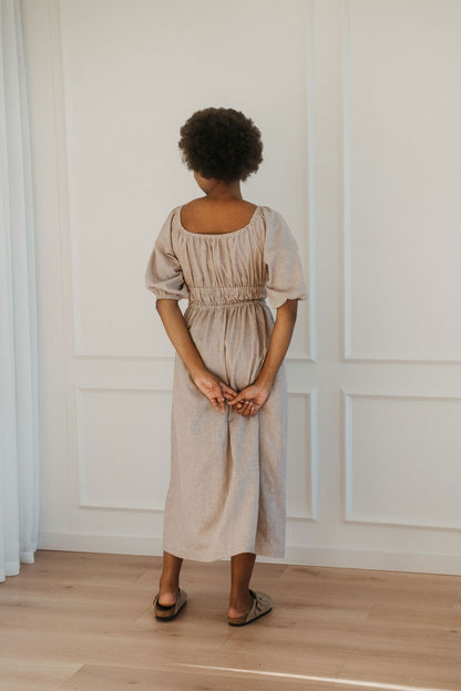 Isla Shirred Midi Dress