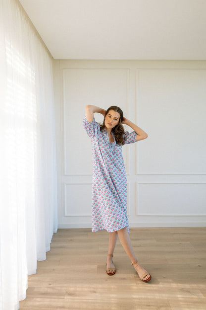 Grace Tie Front Dress - Cotton