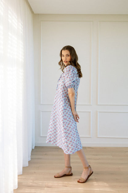 Grace Tie Front Dress - Cotton