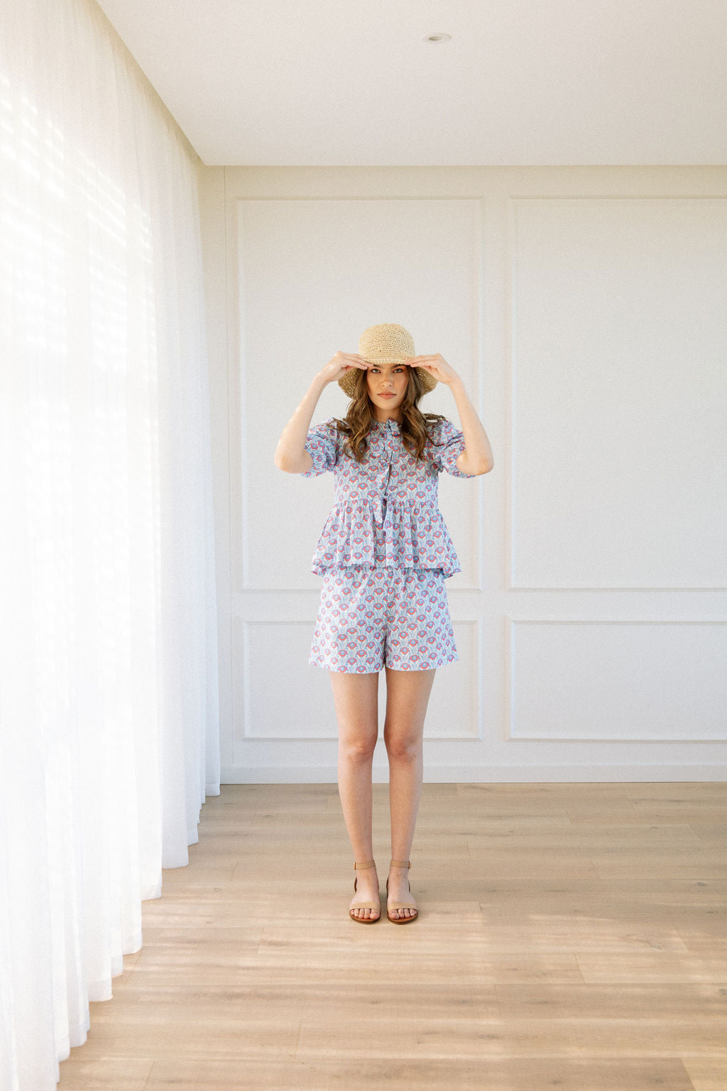 Libby Peplum Top - Cotton Prints