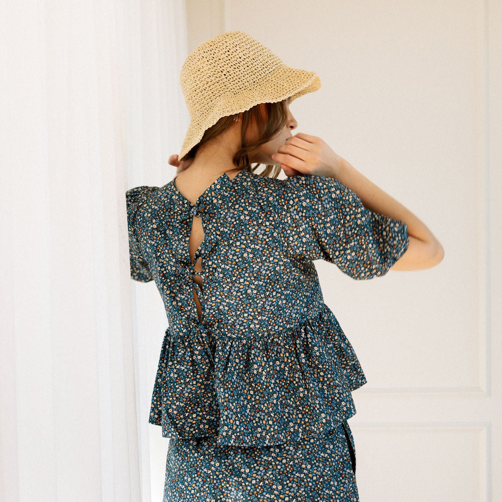 Libby Peplum Top - Cotton Prints