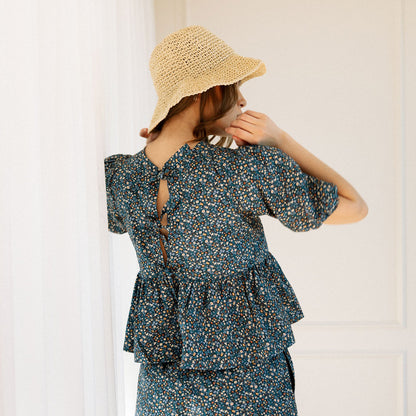 Libby Peplum Top - Cotton Prints