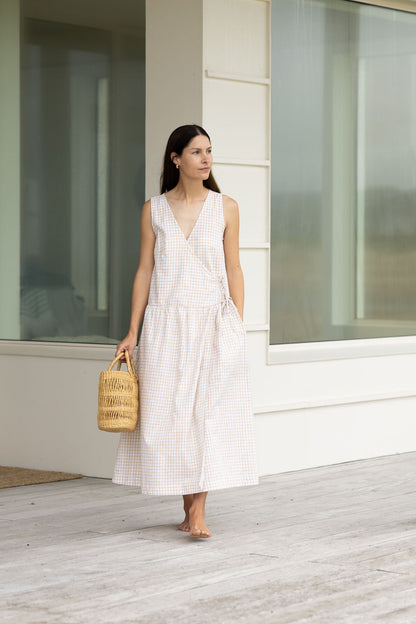 Lena Drop Waist Wrap Dress