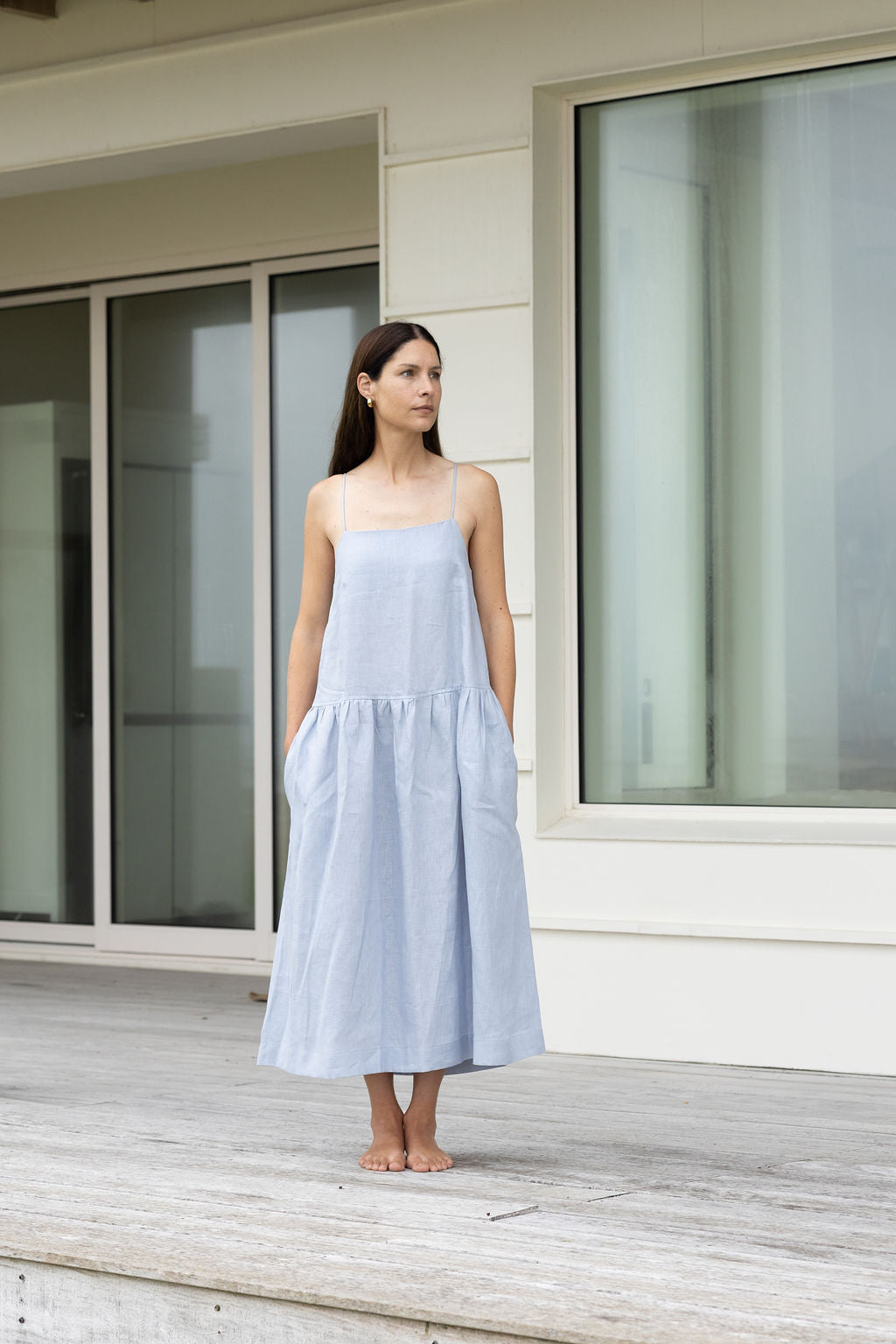 Rowe Drop Waist Strappy Dress