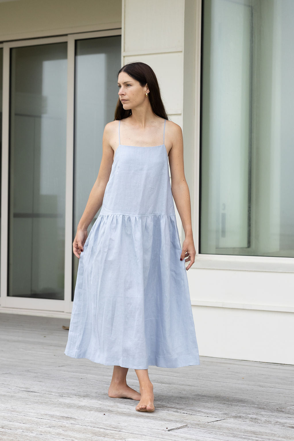 Rowe Drop Waist Strappy Dress