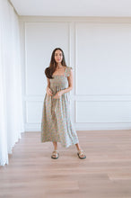 Load image into Gallery viewer, Eva Shoulder Frill Shirred Bodice Dress
