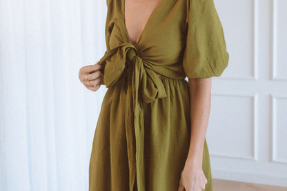 Layah Multi-Tie Wrap Dress - Short Sleeve