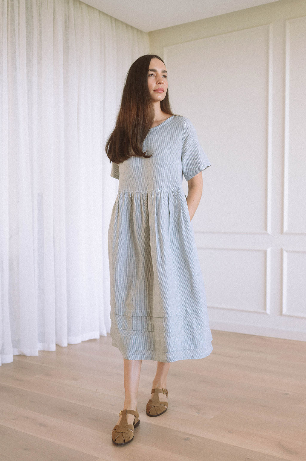 Faye Pintuck Hem Dress