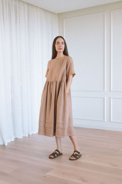 Faye Pintuck Hem Dress