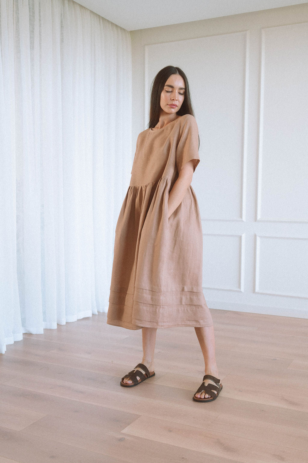 Faye Pintuck Hem Dress