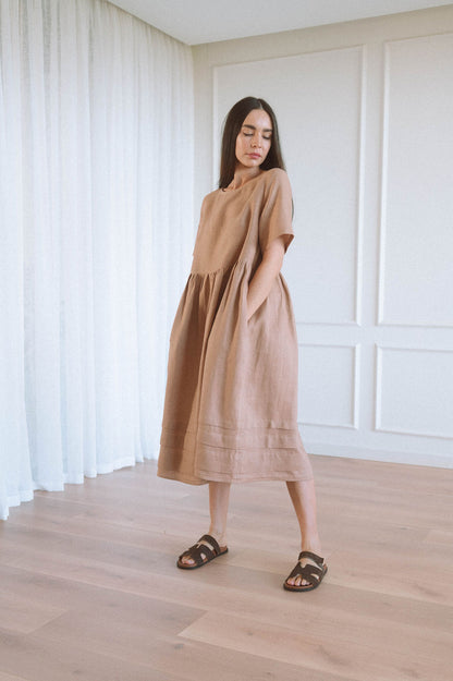 Faye Pintuck Hem Dress