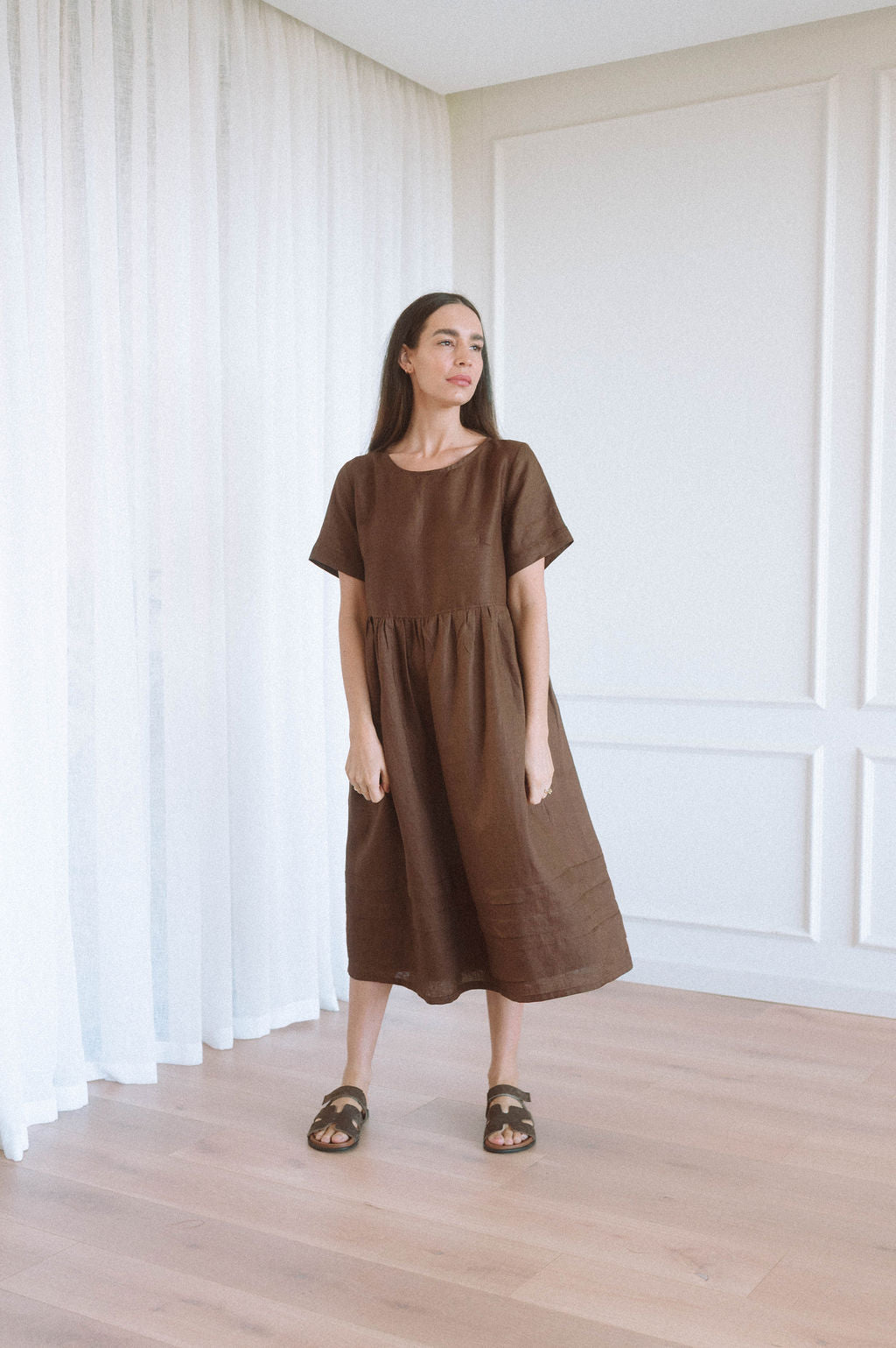 Faye Pintuck Hem Dress