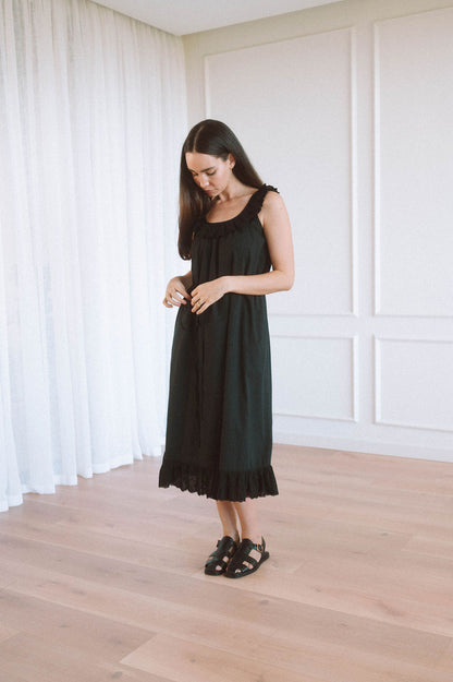 Ruby Lace Frill Neck Dress