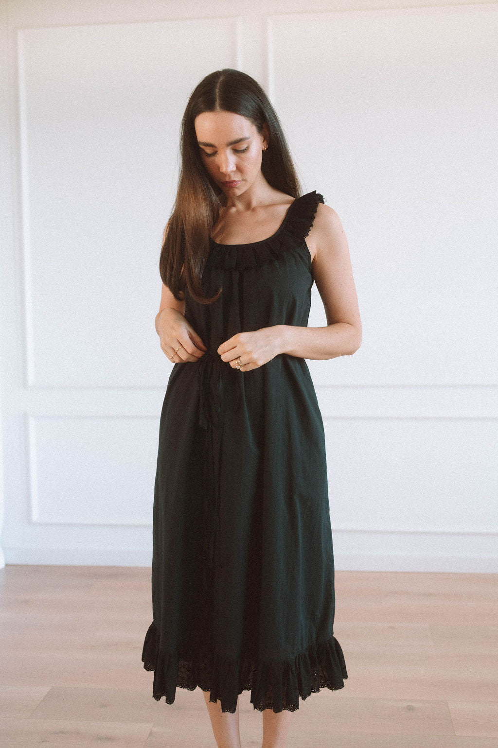 Ruby Lace Frill Neck Dress