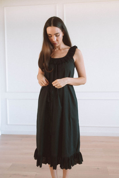 Ruby Lace Frill Neck Dress
