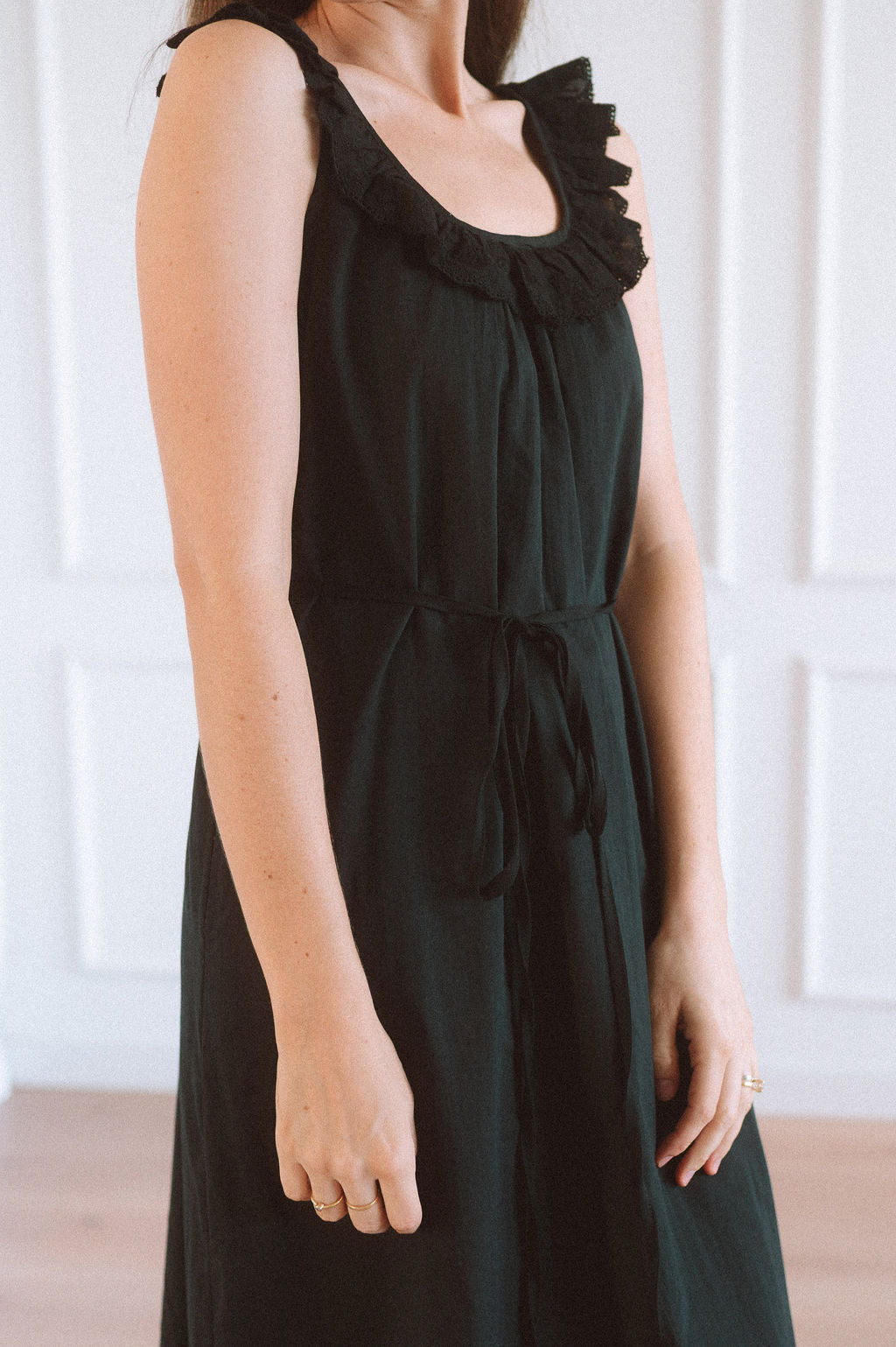 Ruby Lace Frill Neck Dress