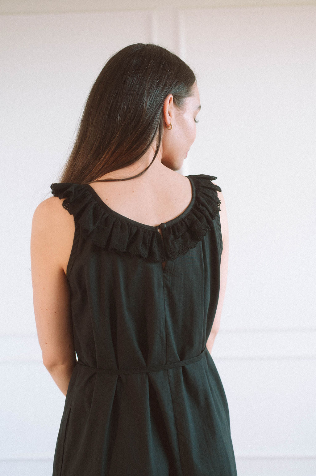 Ruby Lace Frill Neck Dress