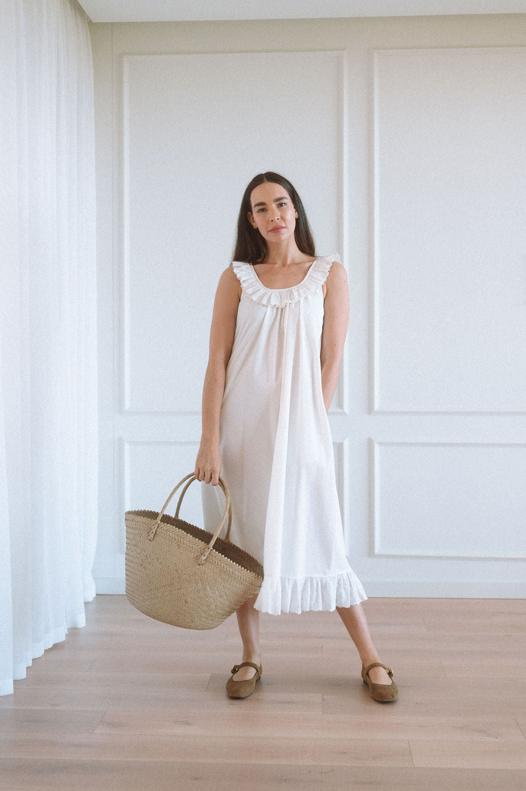 Ruby Lace Frill Neck Dress