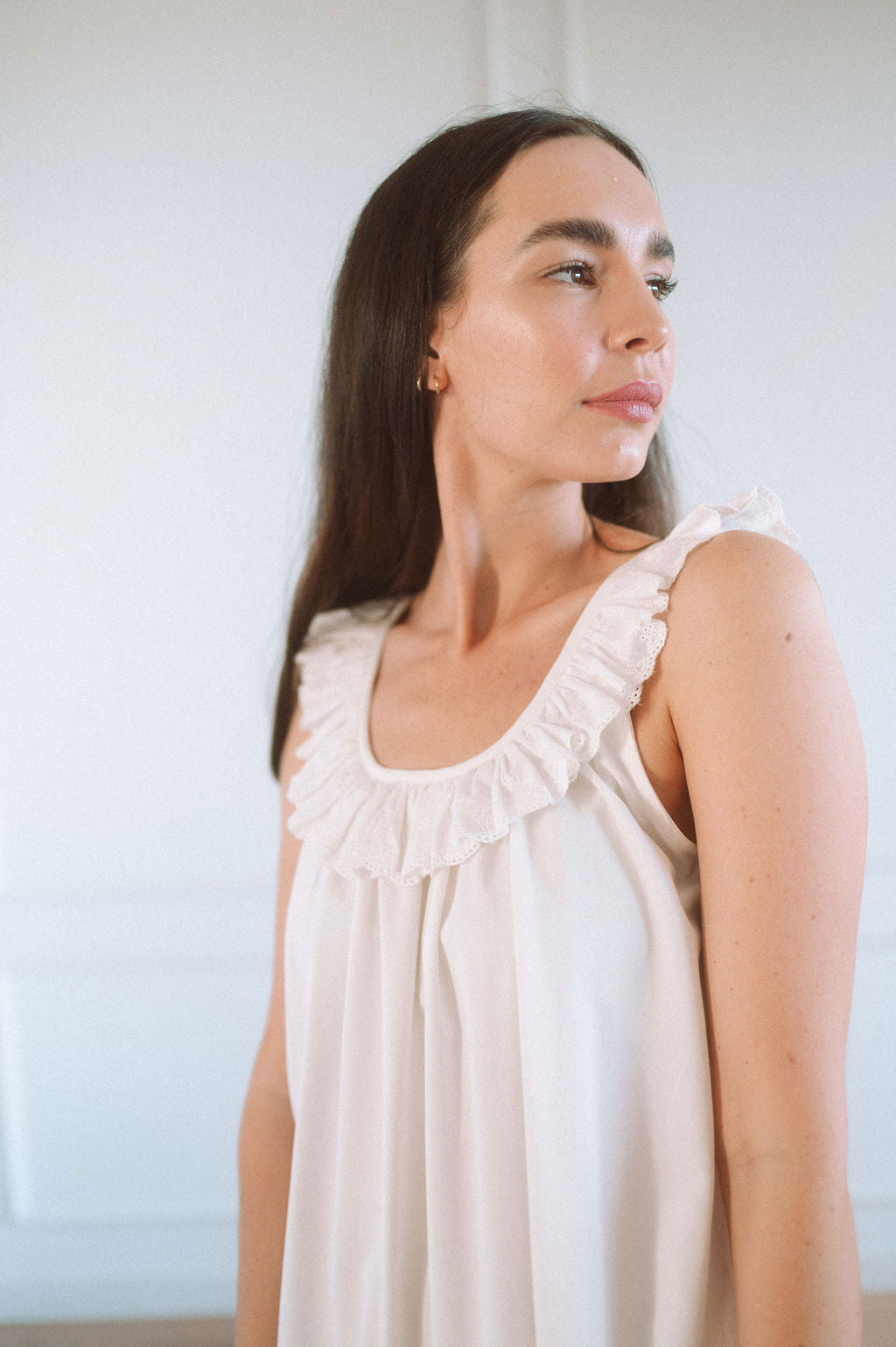 Ruby Lace Frill Neck Dress