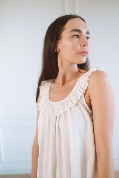 Ruby Lace Frill Neck Dress