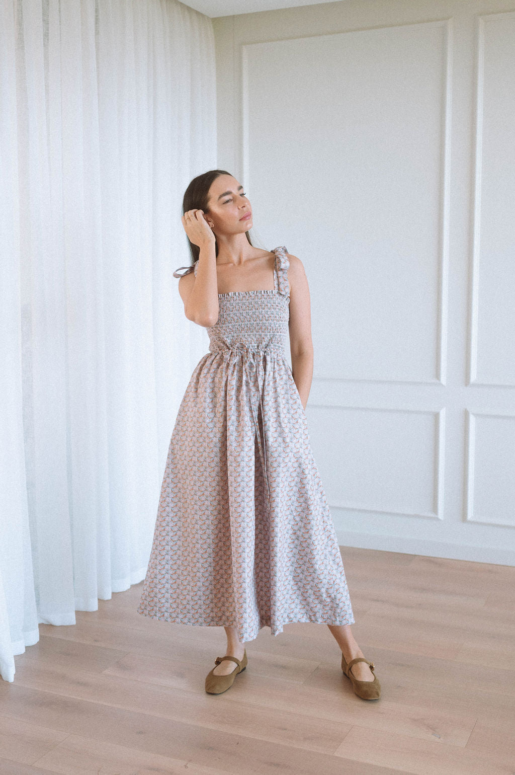 Poppy Shirred Bodice Dress