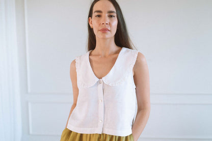 Rosa Ruffle Collar Top
