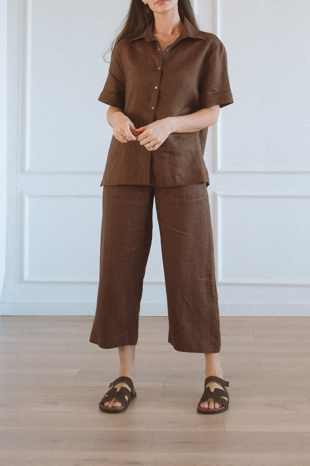Willow Cropped High-Rise Linen Pants
