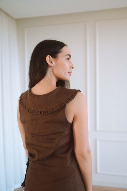 Rosa Ruffle Collar Top
