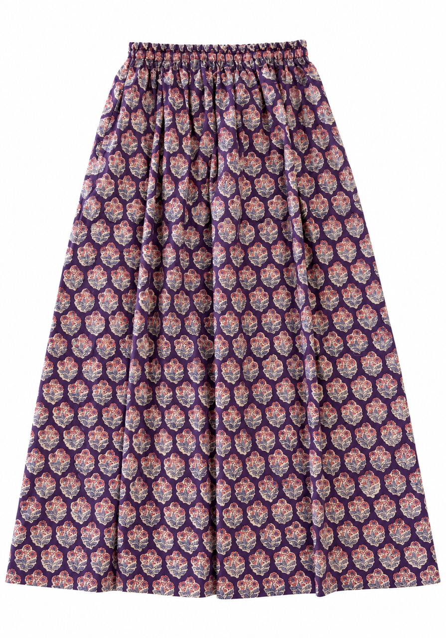 Amber Skirt - Indian Block Print Cotton