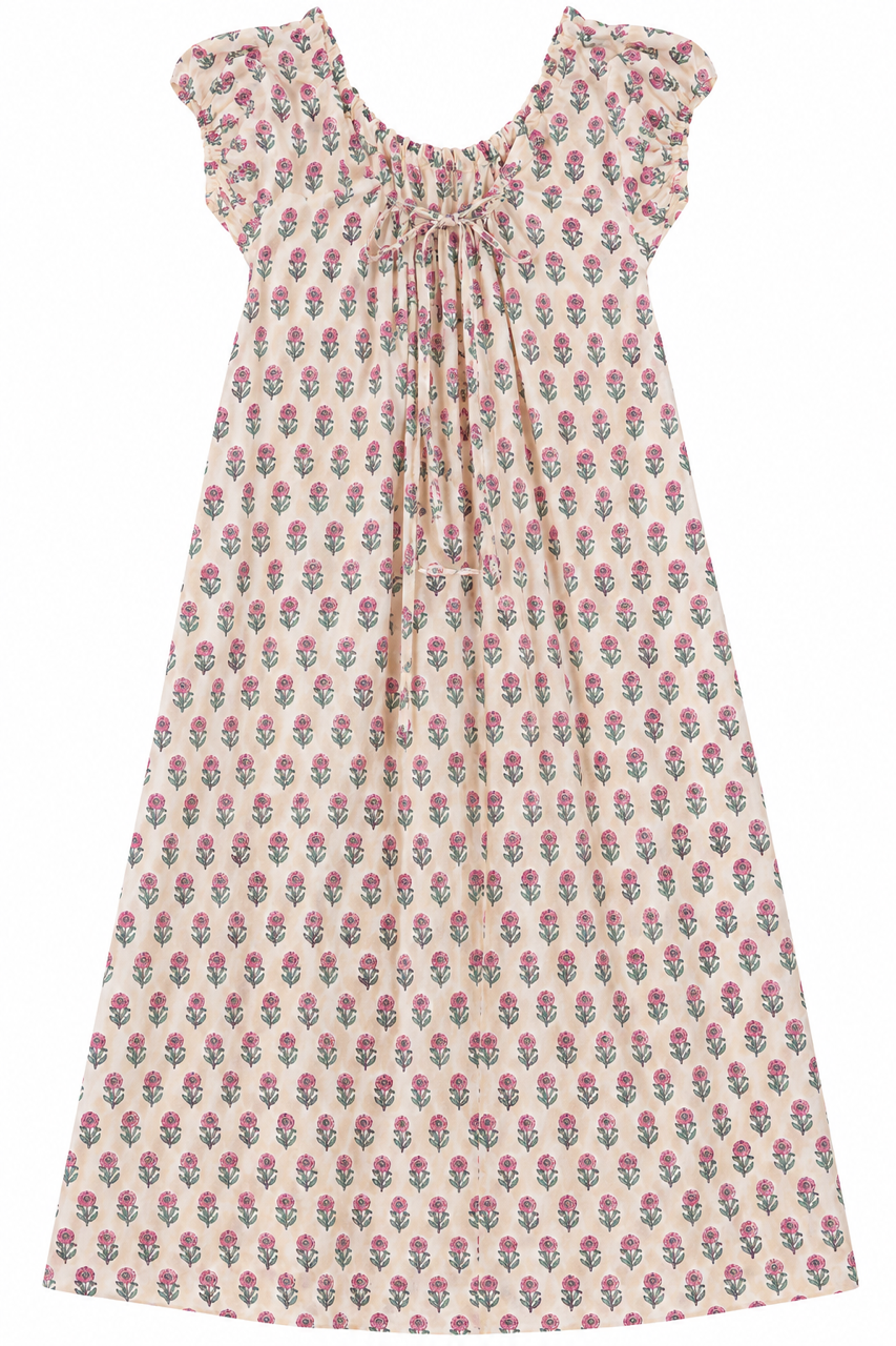 Drew Dress Maxi - Indian Block Print Cotton
