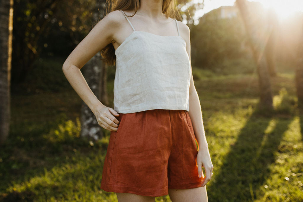 Iris Shorts Plain - Linen