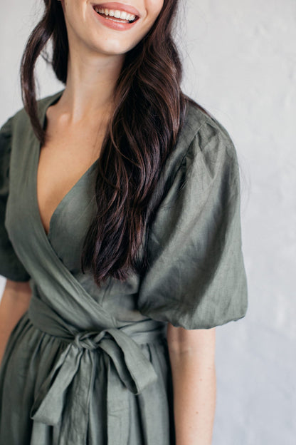 Sage Wrap Dress